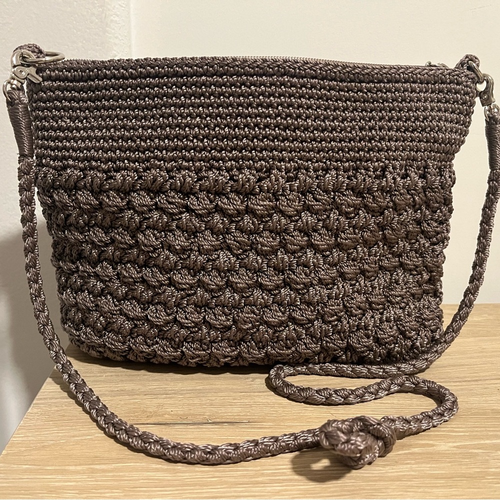 The Sak Brown Crossbody Bag with Intricate Design